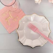 10 Stücke/30 Stück-Packung 7 Zoll Dessert-Pappteller aus goldener Folie, Kuchenteller mit gewelltem Rand für Geburtstagspartys, Hochzeiten, Valentinstag, Jahrestage