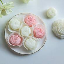 6pcs/Pack Peony Flower Scented Candle Gift Set, Valentine's Day Gift, Birthday Gift, Home Decoration
