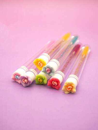 1/3/5/7 件多色管花形睫毛/眉毛刷套装，独立包装，适合旅行/外出化妆的睫毛刷