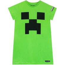 Minecraft Pyjamas | Girls Creeper Nightdress | Girls Gamer Pjs | Official Merchandise - Green - View 1