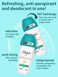 Dove 1 x 50毫升梨子芦荟走珠止汗香体露，48小时清新止汗，含1/4保湿乳霜，无酒精配方，温和配方，梨子芦荟香氛，适合干性及敏感性肌肤，每日使用。
