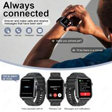 ESFOE LIGE Modische Smartwatch mit quadratischem Zifferblatt, Schrittzähler, Zeitnahme, Training, kabellose Anrufe, Musikwiedergabe, Weckruf-Erinnerung, Multifunktions-Damensmartuhr