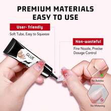 New Upgrade Quick Dry 10gx2 Semi-Solid Nail Glue Gel For Press On Nails - Strong Clear Acrylic Nail Sheets Solid Gel Nail Glue For False Nails Soft Gel Nail Sheets Solid Hard Gel For Manicure DIY Home Without UV Lamp - 無色 - 查看 4