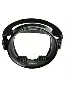 1 Pc High-End Frameless Design Silicone Strap Tempered Glass Diving Mask, Ellipse Freeview Diving Face Mask