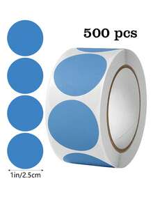 500 张/卷彩色圆点贴纸，8 种颜色的圆形彩色标签，包括亮黄色、绿色、红色、粉色、橙色、蓝色等。多功能彩色标签贴纸，适用于办公室、学生教室等，PVC 自粘