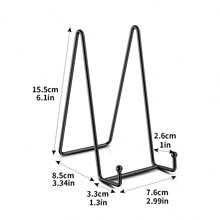 1pc Hot Iron Photo Frame Bracket Stone Easel Holder Ceramic Disc Shelf Photo Studio Album Bracket Display Shelf, Suitable For Placing Photos, Decorations, Books, Etc. On It