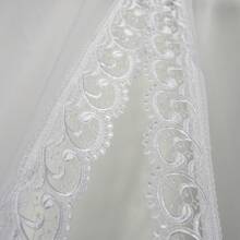 Cortina translúcida estilo minimalista nórdico, leve e respirável, efeito de luz suave, design de renda requintado, 1 peça, 550 * 150 cm, adequada para uso em sala de estar/quarto/casamento