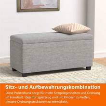 Basics Ottomane und Flurbank mit Stauraum Gepolstert Rechteckig Polyester Helrau 42 x 91 x 43 cm B x T x H - Hellgrau1 - Übersicht 4