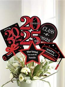 1pc Graduation Party Vase Plug-In Paper DIY Decoration Plug-In Atmosphere Layout Graduation Season Classroom Decoration Supplies Desktop Decoration Supplies Home Decoration - Multicolor - View 6