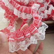 Plaid Lace Pleated Lace Trims. Suitable For DIY Headbands, Hats, Shoes Decoration Materials - Multicolor - View 8