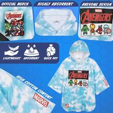 Marvel Spiderman Bath Towel With Hood Absorbent Changing Robe Poncho Swimming Shower Beach Holiday Essentials - Blue - View 4