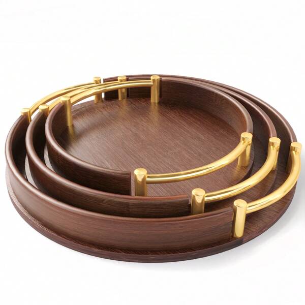 1 Pc Serving Tray With Handles, Bamboo Breakfast Tray Wooden Trays Decorative Serving Platter For Eating, Storing, Used In Kitchen, Living Room, Bedroom-Back To School