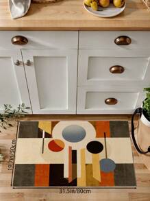 1 Stück Teppich im Wohnzimmer in Großformat mit mehrfarbigem Farbblockdesign, moderner Stil mit 1100g/㎡ Material mit niedriger Polsterung, 5mm Dicke, weich und angenehm anzufühlen, leicht zu pflegen, wasserdicht und fleckabweisend, rutschfeste Rückseite, maschinenwaschbar, Teppich für Lobby, Schlafzimmer, Küche, Esszimmer, Büro, Raumdekoration und Fußmatte.