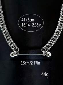 1pc Minimalist Titanium Steel One-Shoulder Chain Necklace, Fashion Style Suitable For Men And Women Everyday Wear