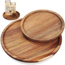 1/2pcs Acacia Wood Plate - Stylish Serving Tray For Appetizers, Fruits & Desserts - Rustic Dinnerware Accent - Durable Kitchen & Dining Essential For A Cozy Table Setting - Brown - View 7