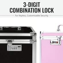 Caja de almacenamiento con candado de aleación de aluminio, caja de herramientas portátil/de hombro con contraseña 2 en 1, estuche para instrumentos, organizador de documentos con acolchado, protección para teléfono, fotos, joyas, cosméticos, documentos, tarjetas, herramientas, accesorios de vacaciones y viajes de verano, accesorios escolares, bolsa de graduación