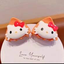 Sanrio 2/10pcsSanrio Cute Little Catnip Cartoon Female Fun Hairpin Princess Hair Clip Hair Hairpin Headpiece Holiday Gift