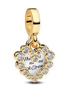 1 件珍珠白“MOM”锆石心形吊坠、宇航员吊饰、爱心文字串珠吊饰、银色鸡尾酒杯锆石吊饰 - 母亲的生日礼物 - 彩色 - 查看 4