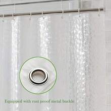 Fashionable EVA Water Cube Shower Curtain, Waterproof, Chemical-Free, Transparent Lining, No Hooks Included. Summer Bathroom Decor, New School Year Bathroom Accessory (This Product Is Lightweight, Please Note The Product Dimensions) - Multicolor - View 6