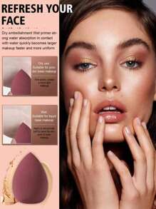 1pc/3pcs/6pcs/12pcMake-Up Sponge, Random Color And Shape, Suitable For All Skin Types, Latex-Free Multi-Purpose Make-Up Sponge For Liquids, Creams And Powders, No Stripes, Smooth Make-Up Applications, Easy To Carry, Simple And Beautiful.