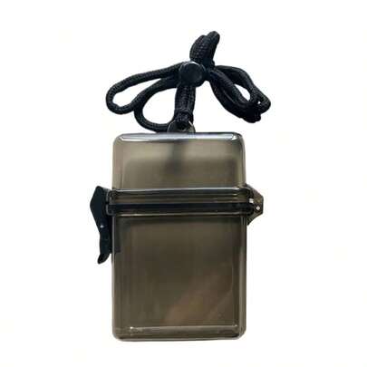 Caja de almacenamiento transparente de 3 pulgadas, soporte para sesión fotográfica con cuerda, estuche impermeable para tarjetas, caja cuadrada para exteriores a prueba de polvo, caja de almacenamiento de fotos