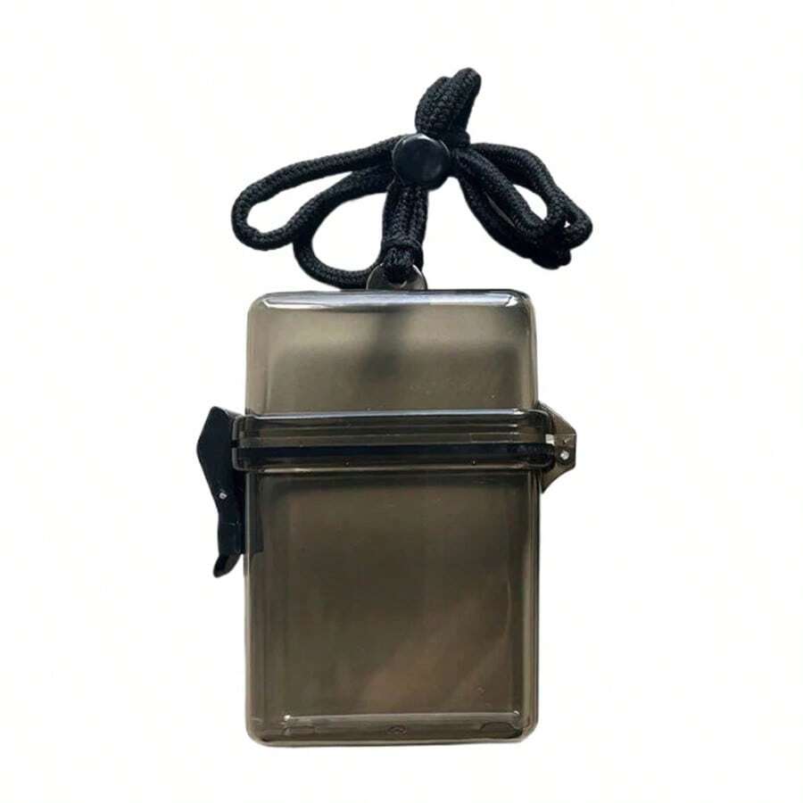 Caja de almacenamiento transparente de 3 pulgadas, soporte para sesión fotográfica con cuerda, estuche impermeable para tarjetas, caja cuadrada para exteriores a prueba de polvo, caja de almacenamiento de fotos - Gris - Ver 1