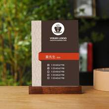 创意木制复古风格桌面便签夹，可爱桌面支架，可放置便签、照片、留言、装饰工艺品 - 棕色 - 查看 4