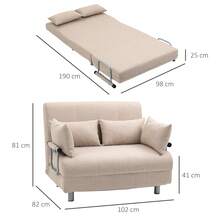 HOMCOM Futon - Albicocca - Visualizzare 3