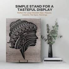 1pc Hot Iron Photo Frame Bracket Stone Easel Holder Ceramic Disc Shelf Photo Studio Album Bracket Display Shelf, Suitable For Placing Photos, Decorations, Books, Etc. On It