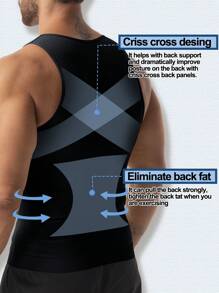 Men's Slimming Compression Shapewear Vest And Tight-Fitting Muscle Tank Top, Tummy Control Undershirt And Body Shaper With Abdomen And Belly Compression, Breathable Athletic Base Layer Shirt For Gym, Workout, Fitness, Sports, Training, And Gynecomastia - Slimming Belly Shaper Undershirts And Underwear Top For Boobs Support