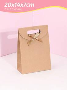 20pcs Customized Paper Bags, Personalized Packaging Bags, Handle Bags With Flip-Top , Bow Gift Bags, Tote Bags For Gifts