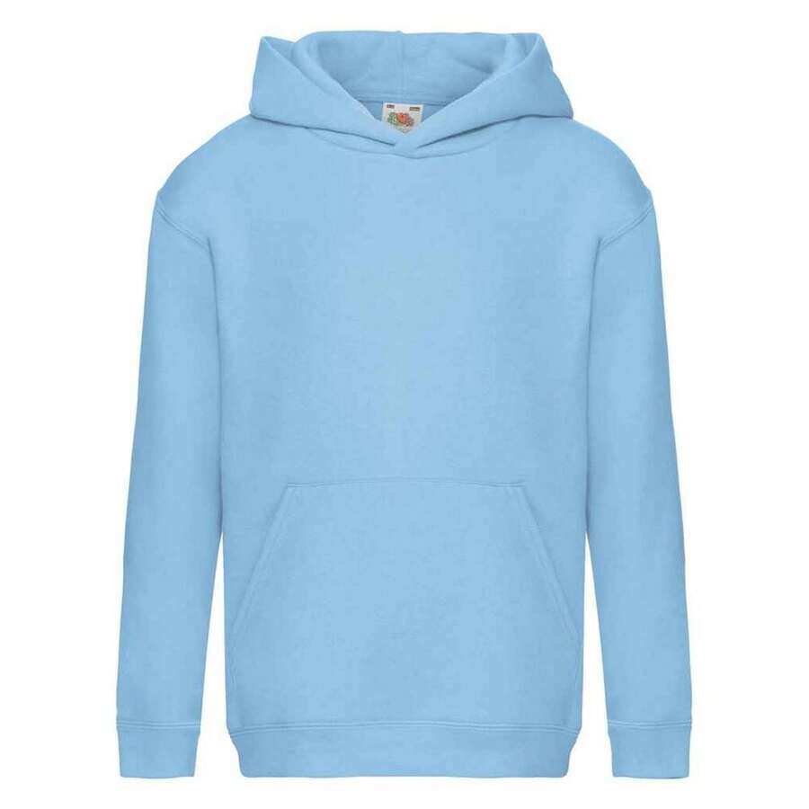 Fruit of the Loom Childrens/Kids Premium Hoodie (Sky Blue) - 藍色 - 查看 1