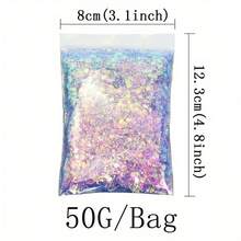 50g Iridescent Hexagon Glitter Flakes For Resin Crafts, Aurora Sequins Epoxy Resin Fillers For DIY Nail Art, Jewelry Casting Supplies - Multicolor - View 10