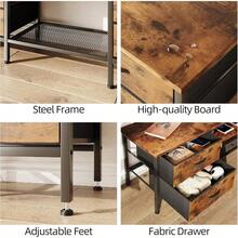 CAIYUN TV Stand With Storage TV Table 63 Inch With Drawers For 65 70 Inch TV TV Console Table TV Bench For Living Room Bedroom Brown 63 Inch - Brown1 - View 6