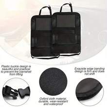 1/2pcs Car Back Seat Storage Organizer Bag With Touch Screen Tablet Holder, 10 Storage Pockets, Durable Seat Back Protector Pad - Black - View 8