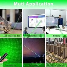 Puntero Láser Verde, Linterna Láser En Forma De Bolígrafo De Alta Potencia Con Batería Incorporada Y Indicador Láser Verde De Largo Alcance (negro) Recargable Por Usb - Negro - Ver 7