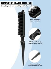 6pcs Hair Styling Set, 200ml Continuous Fine Mist Spray Bottle, High-Grade Wide-Toothed Comb, Combing Comb, Mouse Tail Comb Side Brush, Silicone Scalp Massager Shampoo Shower Brush, Suitable For Children's Hair Care Tools - Multicolor - View 5