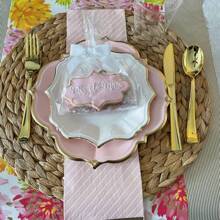 10 Stücke/30 Stück-Packung 7 Zoll Dessert-Pappteller aus goldener Folie, Kuchenteller mit gewelltem Rand für Geburtstagspartys, Hochzeiten, Valentinstag, Jahrestage