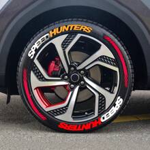 8pcs Set Letter Tire Decals, PVC Soft Rubber Tire Stickers, Personalized 3D Tire Decals, Fit For All Vehicles, Sports Car Decoration