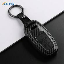 适用于碳纤维风格 ABS 汽车钥匙包套，适用于奥迪 A1 A3 A4 A5 A6 A6L A7 A8 Q3 Q5 Q7 S4 S5 S6 S7 S8 4M TT TTS RS，钥匙扣配件