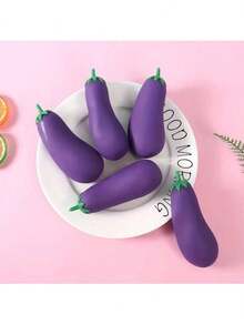 Fruit And Vegetable TPR Vent Memory Sand Lala Joy Eggplant Decompression Toy - View 1