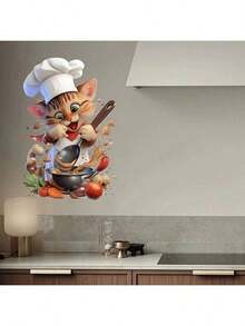 1pc Creative Cute Kitchen Mouse Self-Adhesive Wall Sticker, Suitable For Home Decor Stickers In Kitchen, Living Room Corner, Stairs Wallpaper Wall Paper Wall Stickers Room Decor Wall Decor Kitchen Decor - Multicolor - View 9