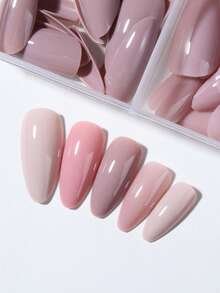 96 piezas (4 estilos mixtos) Uñas postizas de acrílico de color gris mate y brillante con forma de almendra larga, perfectas para uñas largas. El set incluye: 1 botella de gel de gelatina y 1 lima de uñas, adecuado para mujeres y niñas para uso diario, fiestas de baile, etc. Suministros para uñas - Multicolor - Ver 4