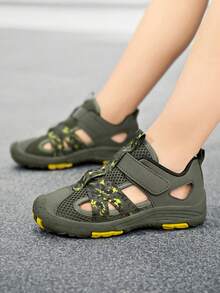 Sandalias deportivas para niños, sandalias de playa con punta cerrada y transpirables. Adecuadas para uso diario, deportes, ocio y caminar en la playa - Verde militar - Ver 5