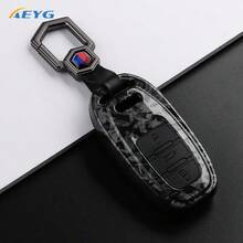 适用于碳纤维风格 ABS 汽车钥匙包套，适用于奥迪 A1 A3 A4 A5 A6 A6L A7 A8 Q3 Q5 Q7 S4 S5 S6 S7 S8 4M TT TTS RS，钥匙扣配件