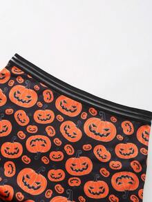 Dircho 9pcs Women Gothic Halloween Skulls Print Contrast Binding Boyshorts, Comfy & Sofy Elastice Waist Intimates Panties, Women's Lingeries & Underwear - Multicolor - View 7