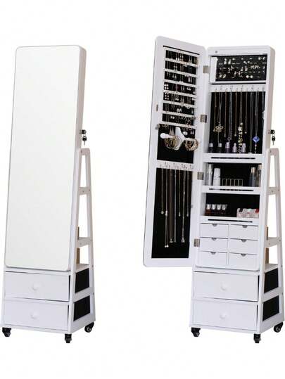 Armario Organizador Espejo Y Cajones Móvil Alhajeros Madera