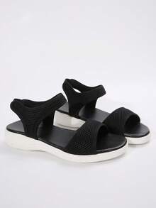 Women's Lightweight Comfy Flat Sandals, Casual Outdoor Beach Open Toe Sport Slippers For Summer