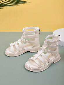 女童高帮罗马凉鞋，软底，时尚公主鞋，夏季新款儿童鞋，幼儿和小孩 - 白色 - 查看 6