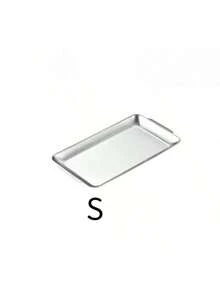 1pc Rectangular Stainless Steel Serving Tray, Thick & Sturdy, Korean Style, For Home, Hotel, Restaurant Decoration, BBQ, Sushi Display - Multicolor - View 15